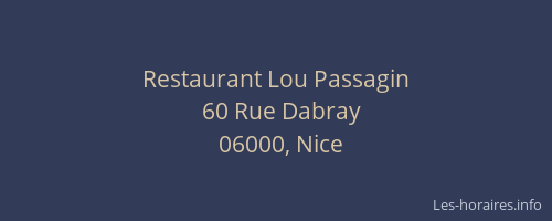 Restaurant Lou Passagin