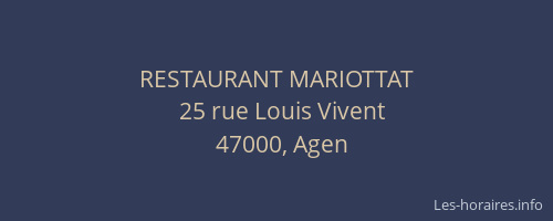 RESTAURANT MARIOTTAT