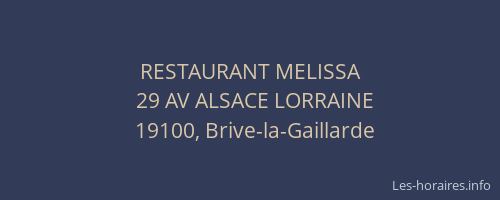 RESTAURANT MELISSA