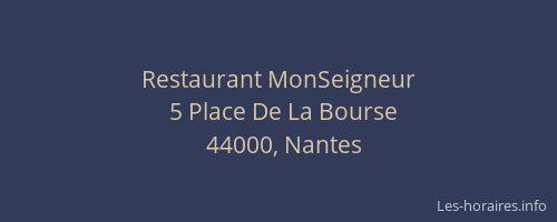Restaurant MonSeigneur
