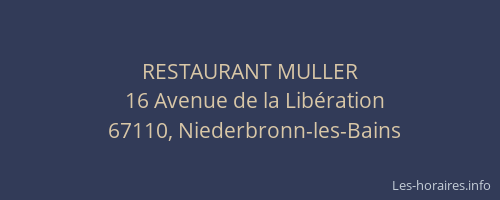 RESTAURANT MULLER