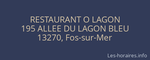 RESTAURANT O LAGON