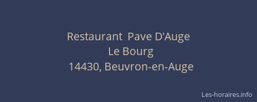 Restaurant  Pave D'Auge