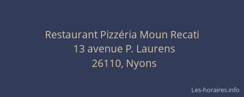 Restaurant Pizz&eacute;ria Moun Recati