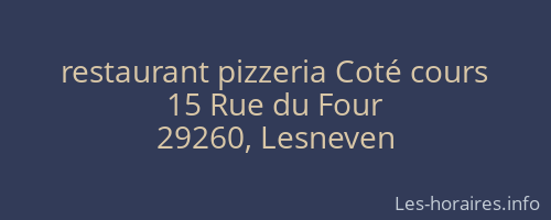 restaurant pizzeria Coté cours