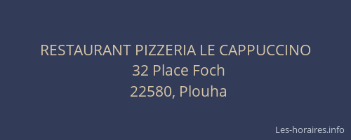 RESTAURANT PIZZERIA LE CAPPUCCINO