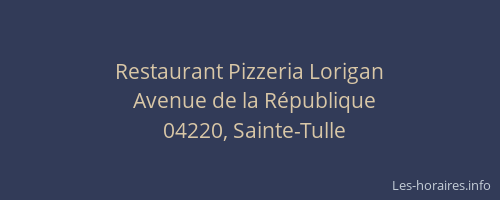 Restaurant Pizzeria Lorigan