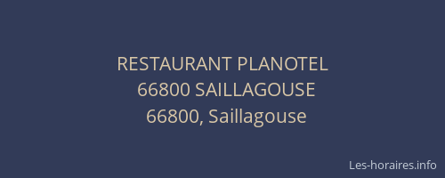 RESTAURANT PLANOTEL