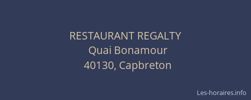 RESTAURANT REGALTY