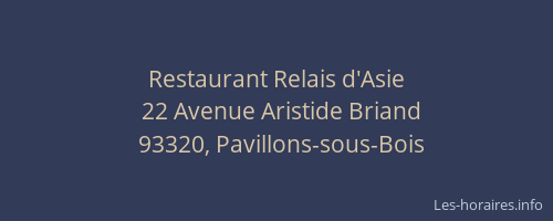 Restaurant Relais d'Asie