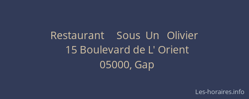 Restaurant     Sous  Un   Olivier