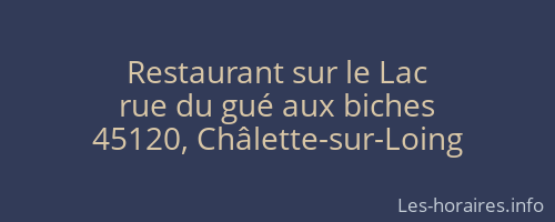 Restaurant sur le Lac