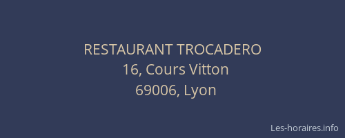 RESTAURANT TROCADERO