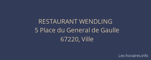 RESTAURANT WENDLING