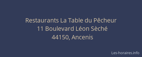 Restaurants La Table du Pêcheur
