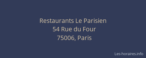 Restaurants Le Parisien