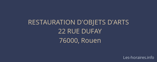 RESTAURATION D'OBJETS D'ARTS