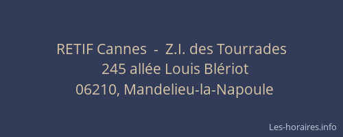 RETIF Cannes  -  Z.I. des Tourrades