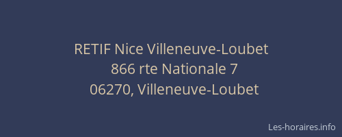 RETIF Nice Villeneuve-Loubet