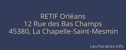 RETIF Orléans