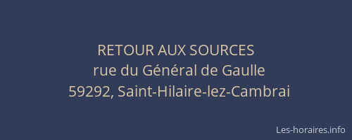 RETOUR AUX SOURCES