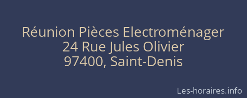 Réunion Pièces Electroménager