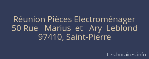 Réunion Pièces Electroménager