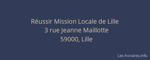 Réussir Mission Locale de Lille