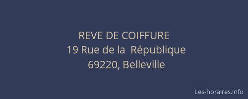 REVE DE COIFFURE