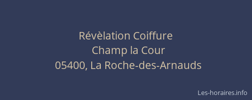 Révèlation Coiffure