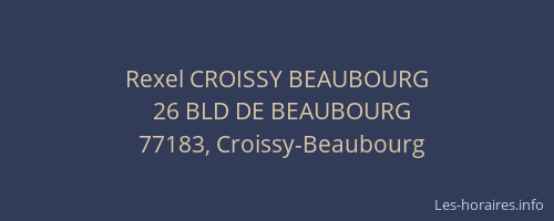 Rexel CROISSY BEAUBOURG