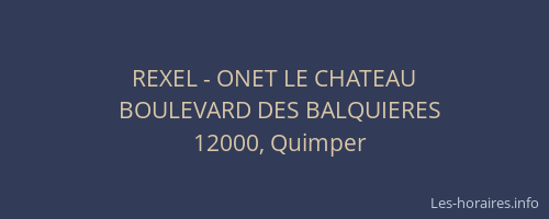 REXEL - ONET LE CHATEAU