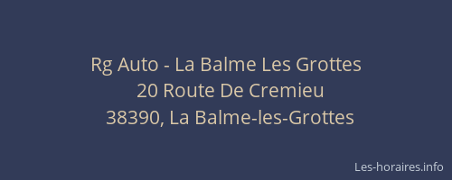 Rg Auto - La Balme Les Grottes