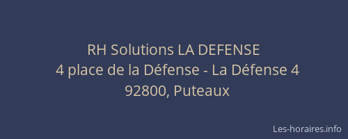 RH Solutions LA DEFENSE