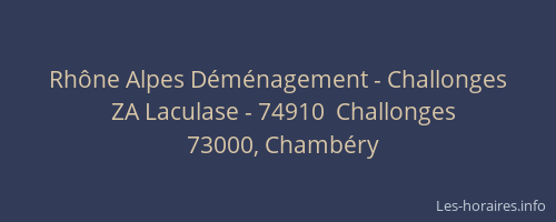 Rhône Alpes Déménagement - Challonges