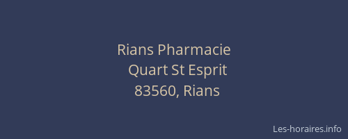 Rians Pharmacie