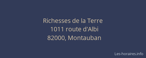 Richesses de la Terre