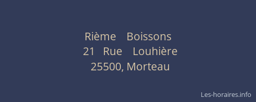 Ri&egrave;me    Boissons