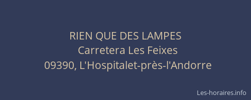 RIEN QUE DES LAMPES