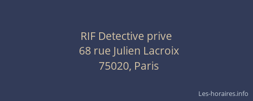 RIF Detective prive