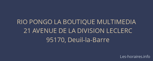 RIO PONGO LA BOUTIQUE MULTIMEDIA