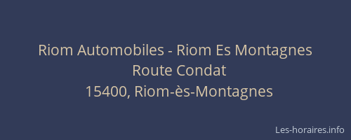 Riom Automobiles - Riom Es Montagnes