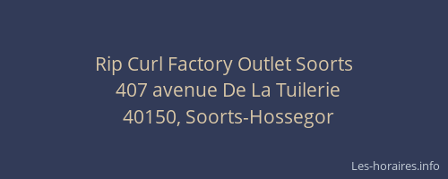 Rip Curl Factory Outlet Soorts