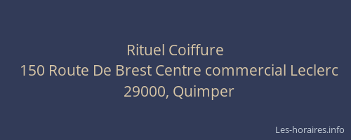 Rituel Coiffure