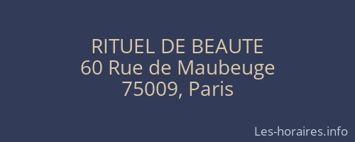 RITUEL DE BEAUTE