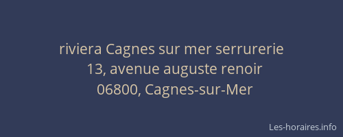 riviera Cagnes sur mer serrurerie