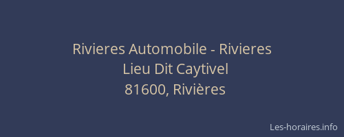 Rivieres Automobile - Rivieres
