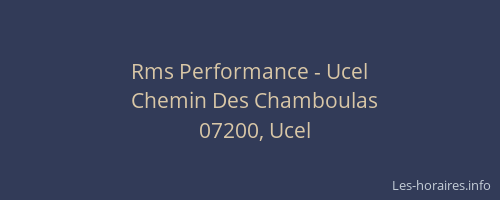 Rms Performance - Ucel