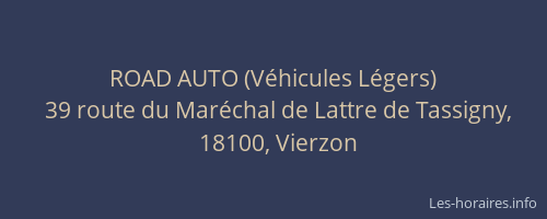 ROAD AUTO (V&eacute;hicules L&eacute;gers)