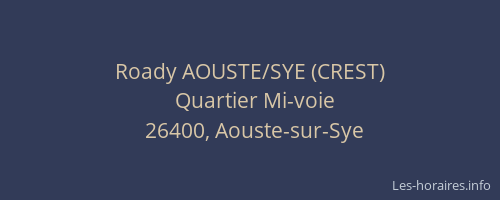 Roady AOUSTE/SYE (CREST)